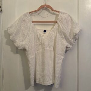 Women's White Textured Top